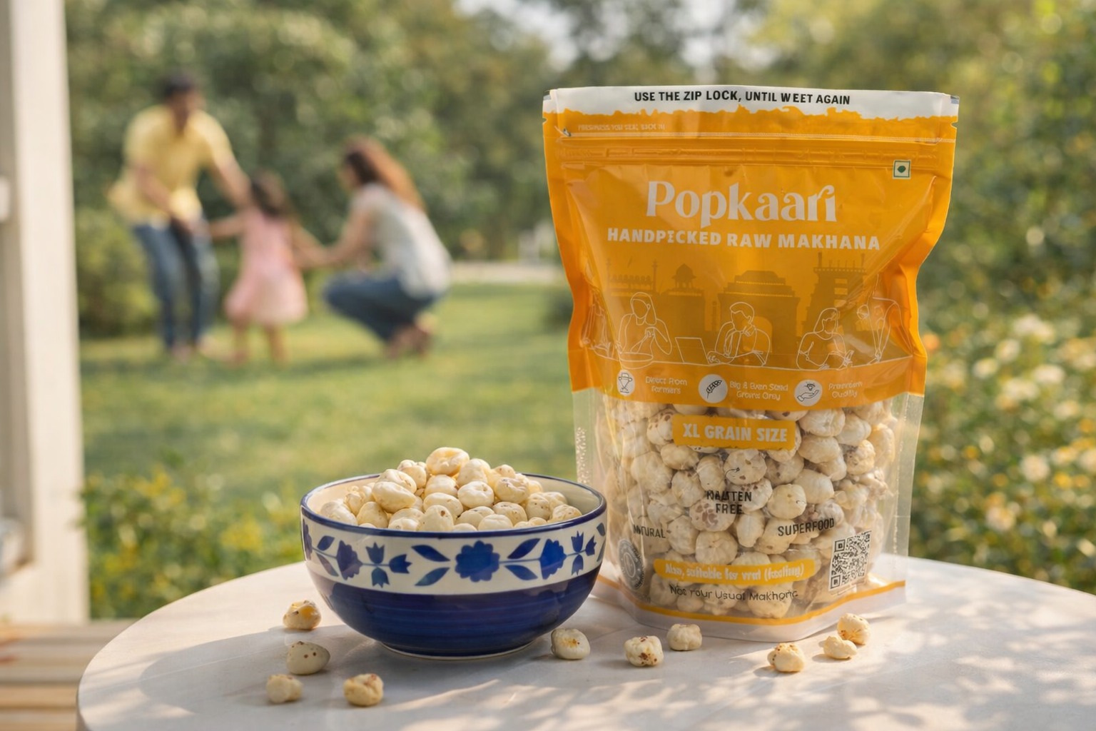 A clean, premium snack moment